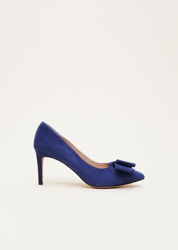 Phase Eight Bow Front Court Heels Blue Canada | UJKPTE-258